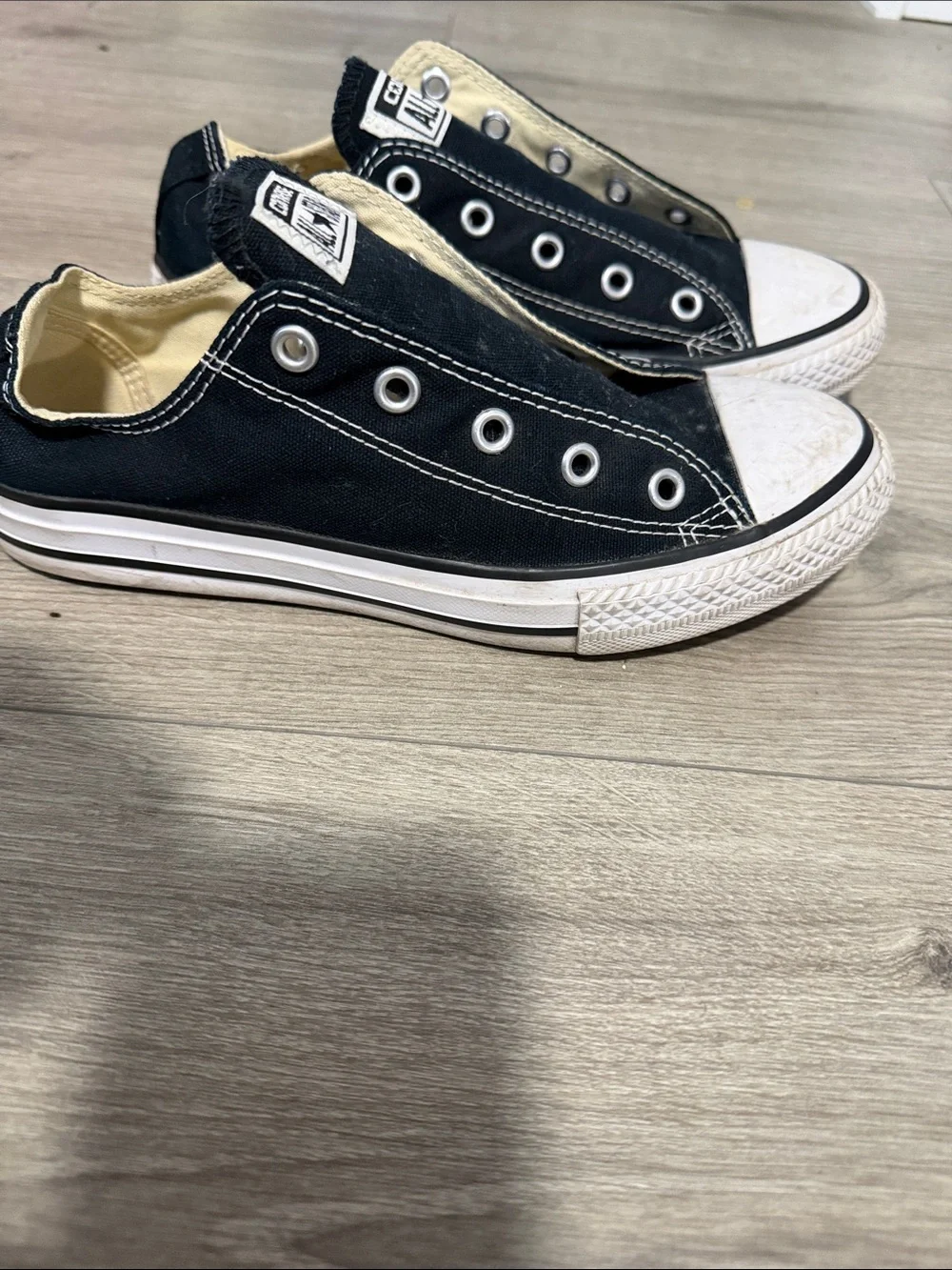 Converse Black and White Slip-On Canvas Sneakers